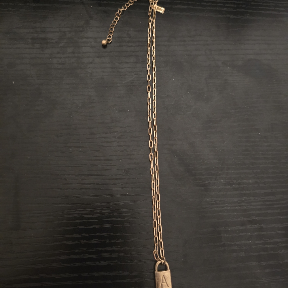 Canvas Gold Letter A Necklace